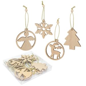 SET DECORAZIONI IN LEGNO "NOELLY"