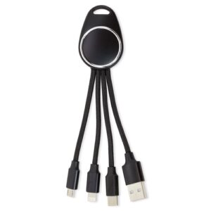 CARICABATTERIE LUCE LED 3 IN 1 "TECHNO"