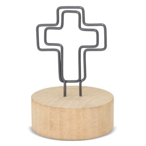 CLIP MEMO CON BASE IN LEGNO "CRUCI"