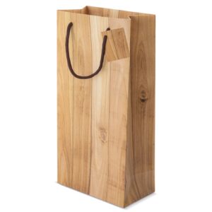 BUSTA IN CARTA EFFETTO LEGNO 2 BOTTIGLIE "ABETO"