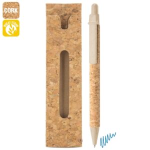PENNA IN SUGHERO/FIBRA DI GRANO CON CUSTODIA IN SUGHERO