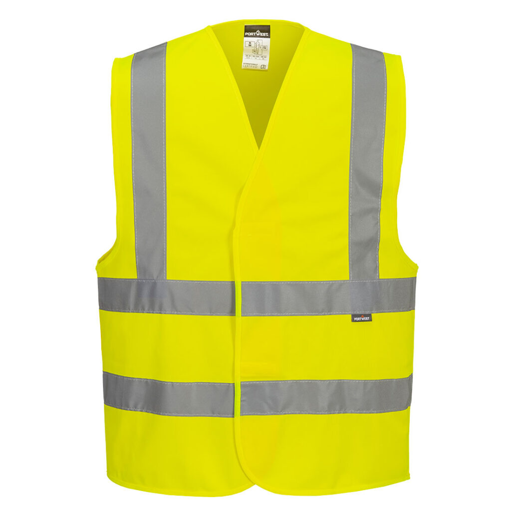 Gilet una banda orizzontale e due verticali Hi-Vis