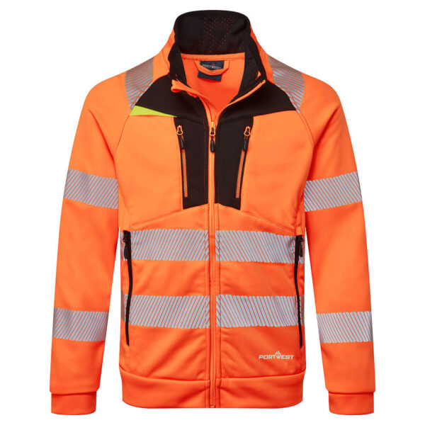 DX4 Felpa Hi-Vis con collo a imbuto e chiusura a zip