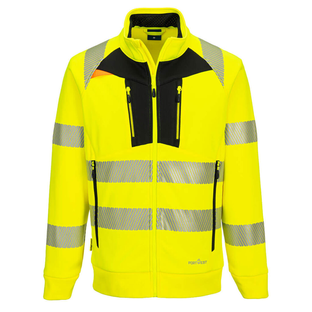 DX4 Felpa Hi-Vis con collo a imbuto e chiusura a zip