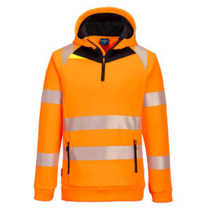 DX4 Felpa con cappuccio Hi-Vis 1/4 Zip