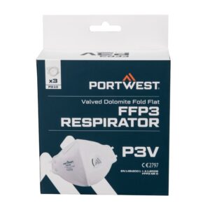 FFP3 Mascherina Dolomite Pieghevole con Valvola - (Pk3)
