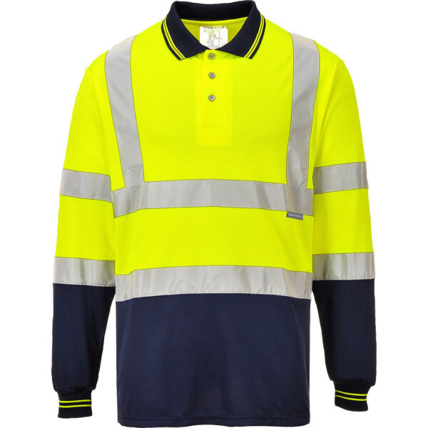 Polo Bicolore maniche lunghe Hi-Vis