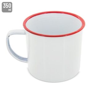 TAZZA DI METALLO SMALTATO CON BORDINO "RETRO"