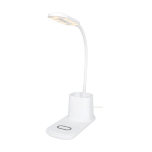 Lampada da scrivania con organizer e caricabatterie wireless Bright