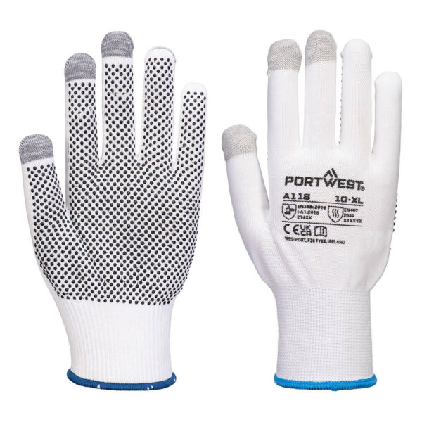 Guanto touchscreen con puntini in PVC Grip 13 (Pk12  )