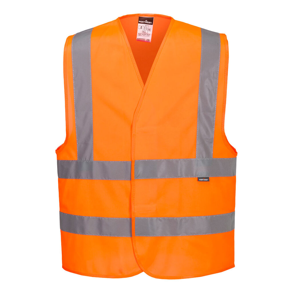 Gilet una banda orizzontale e due verticali Hi-Vis