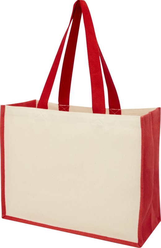 Varai 320 g/m² canvas and jute shopping tote bag 23L