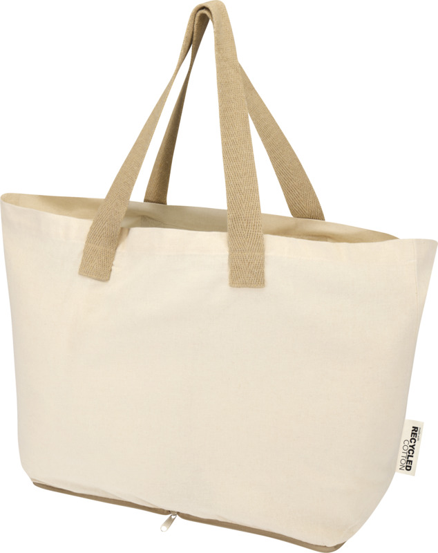 Sierra 140 g/m² GRS recycled foldable cotton tote bag 12L