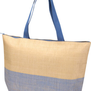 Rhythm straw paper large zipped tote bag 21L