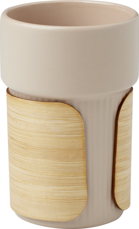 Fika 340 ml tumbler with bamboo sleeve